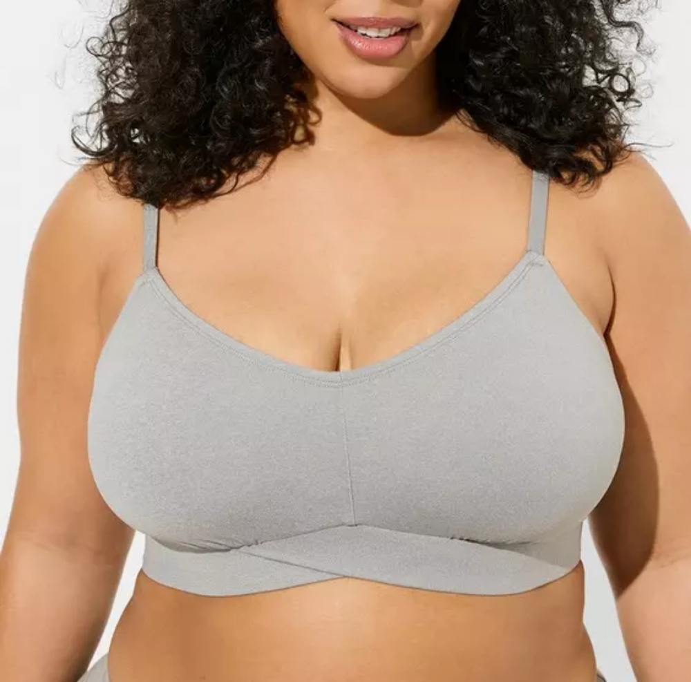 Torrid Lightly Lined Heather Cross Front Bralette 2X